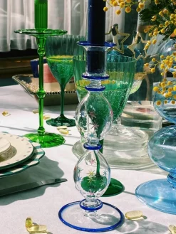 Mondgeblazen kandelaar Galaxy uit borosilicaatglas^Anna + Nina Online