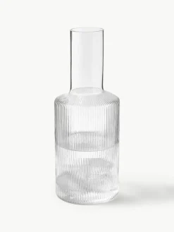 Mondgeblazen karaf Ripple met groefreliëf, 1 L^ferm LIVING Clearance