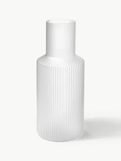 Mondgeblazen kleine waterkaraffen Ripple met waterglas, set van 2^ferm LIVING Outlet