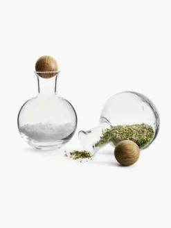 Mondgeblazen kruidenflessen Eden met houten deksel, set van 2^Sagaform Online