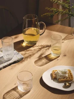 Mondgeblazen longdrinkglas Aleo met goudkleurige rand, 4 stuks^Westwing Collection Fashion