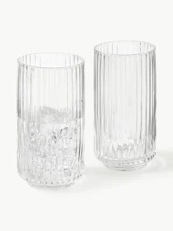 Mondgeblazen longdrinkglas Aleo, 4 stuks^Westwing Collection Hot