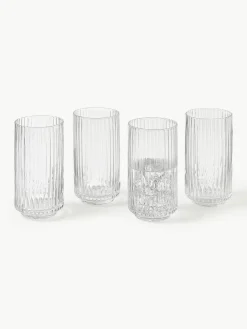 Mondgeblazen longdrinkglas Aleo, 4 stuks^Westwing Collection Hot