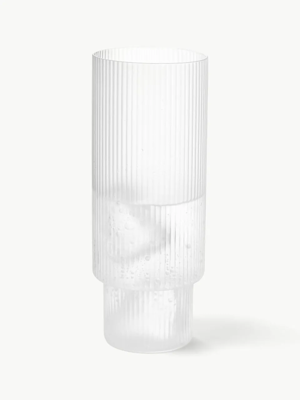 Mondgeblazen longdrinkglazen Ripple met groefreliëf, 4-delig^ferm LIVING Clearance