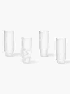 Mondgeblazen longdrinkglazen Ripple met groefreliëf, 4-delig^ferm LIVING Clearance