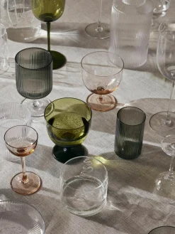 Mondgeblazen longdrinkglazen Ripple met groefreliëf, 4 stuks^ferm LIVING Discount