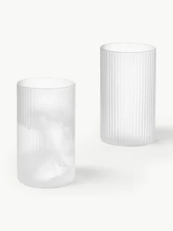 Mondgeblazen longdrinkglazen Ripple met groefreliëf, 4 stuks^ferm LIVING Fashion