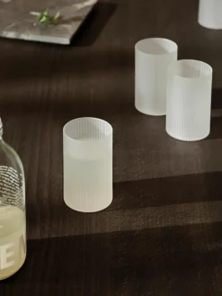 Mondgeblazen longdrinkglazen Ripple met groefreliëf, 4 stuks^ferm LIVING Fashion