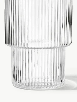 Mondgeblazen longdrinkglazen Ripple met groefreliëf, 4-delig^ferm LIVING Online