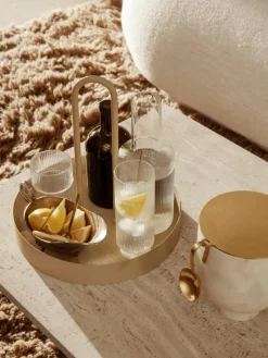 Mondgeblazen longdrinkglazen Ripple met groefreliëf, 4-delig^ferm LIVING Online
