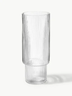 Mondgeblazen longdrinkglazen Ripple met groefreliëf, 4-delig^ferm LIVING Online