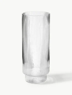 Mondgeblazen longdrinkglazen Ripple met groefreliëf, 4-delig^ferm LIVING Online