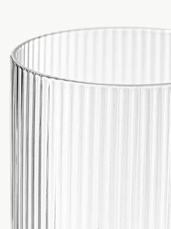 Mondgeblazen longdrinkglazen Ripple met groefreliëf, 4-delig^ferm LIVING Online