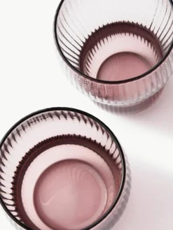 Mondgeblazen longdrinkglas Pum met groefstructuur, 2 stuks^Pols Potten Outlet