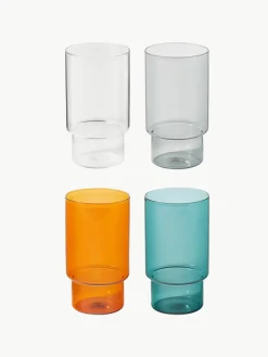 Mondgeblazen longdrinkglas Gustave, 4 stuks^Westwing Collection Hot
