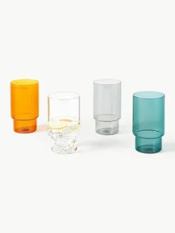 Mondgeblazen longdrinkglas Gustave, 4 stuks^Westwing Collection Hot