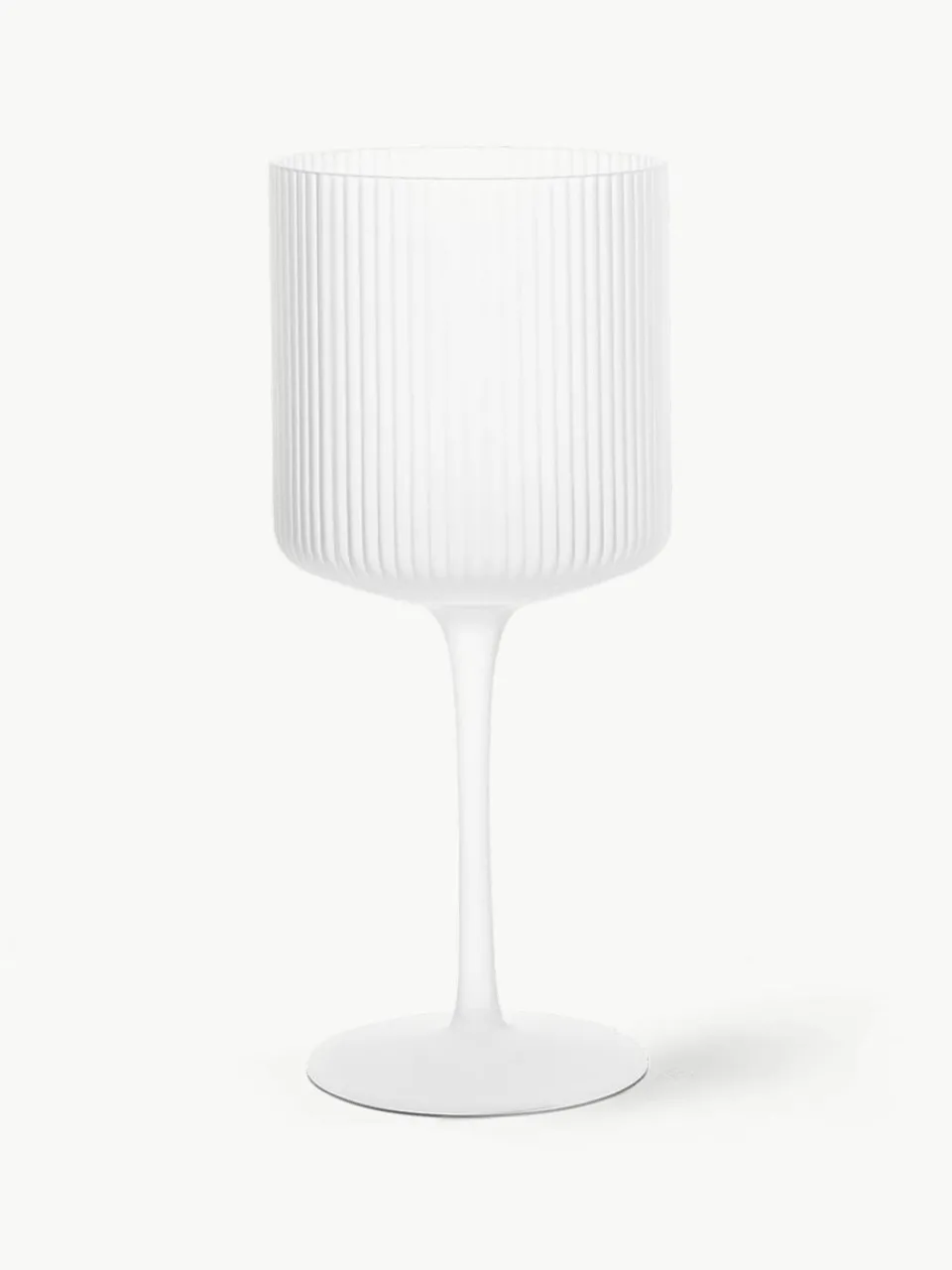 Mondgeblazen rode wijnglazen Ripple met groefreliëf, 2 stuks^ferm LIVING Fashion