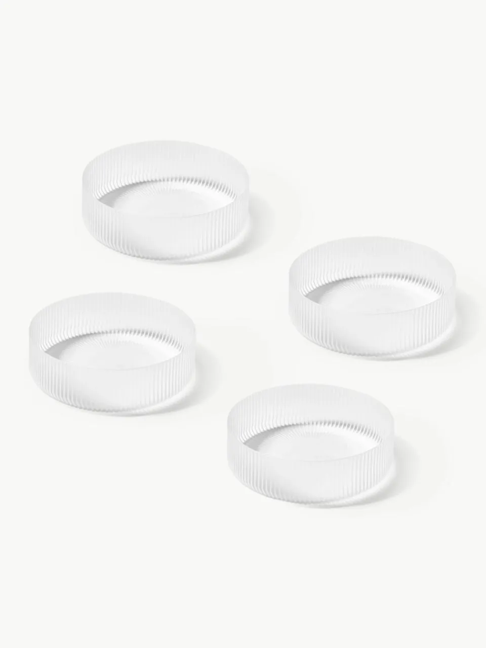 Mondgeblazen serveerschalen Ripple met groefstructuur, 4 stuks^ferm LIVING New