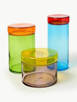 Mondgeblazen sieradendoosjes Multi, set van 3^Pols Potten Clearance