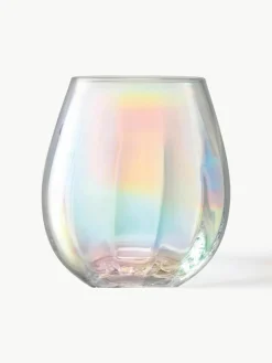 Mondgeblazen waterglazen Pearl met parelmoer glans, 4 stuks^Lsa International Clearance