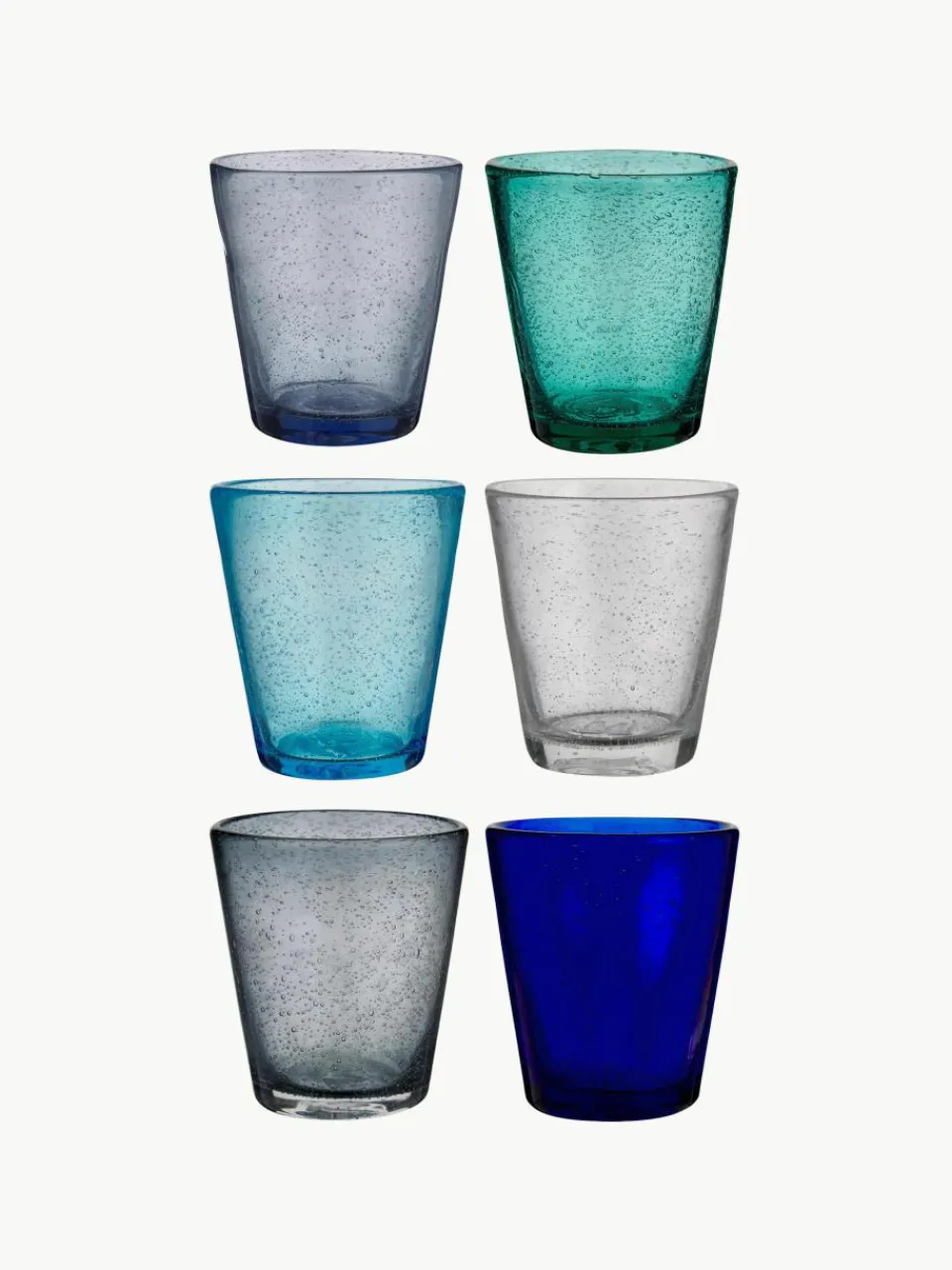 Mondgeblazen waterglazen Cancun met bubbles, 6-delig^Villa D'Este Home Tivoli Clearance