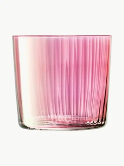 Mondgeblazen waterglazen Gems met groefreliëf, 4-delig^Lsa International Hot