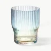 Mondgeblazen waterglazen Juno met groefreliëf en paarlemoer glans, 4 stuks^Westwing Collection New