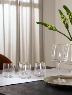 Mondgeblazen waterglazen Ellery, 4 stuks^Westwing Collection Fashion