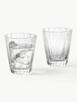 Mondgeblazen waterglazen Scallop Glasses met groefstructuur, 4 stuks^Westwing Collection Outlet