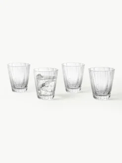 Mondgeblazen waterglazen Scallop Glasses met groefstructuur, 4 stuks^Westwing Collection Outlet