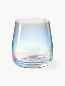 Mondgeblazen waterglazen Rainbow, iriserend, 4 stuks^Westwing Collection Online