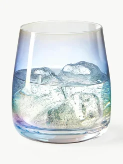 Mondgeblazen waterglazen Rainbow, iriserend, 4 stuks^Westwing Collection Online