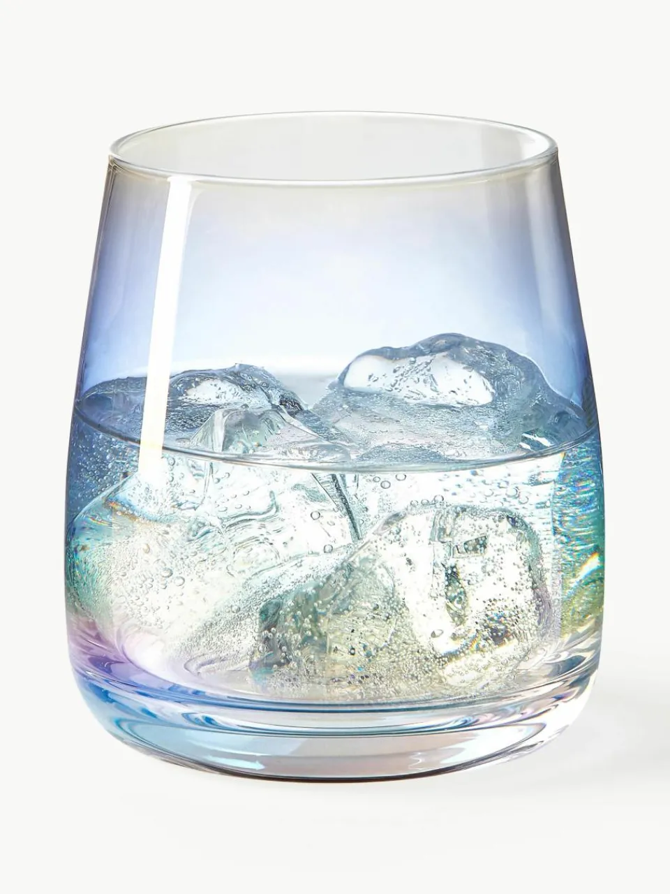 Mondgeblazen waterglazen Rainbow, iriserend, 4 stuks^Westwing Collection Online