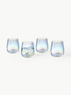 Mondgeblazen waterglazen Rainbow, iriserend, 4 stuks^Westwing Collection Online