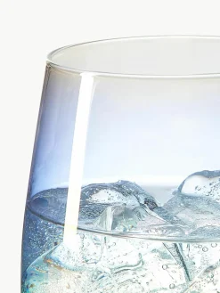 Mondgeblazen waterglazen Rainbow, iriserend, 4 stuks^Westwing Collection Online