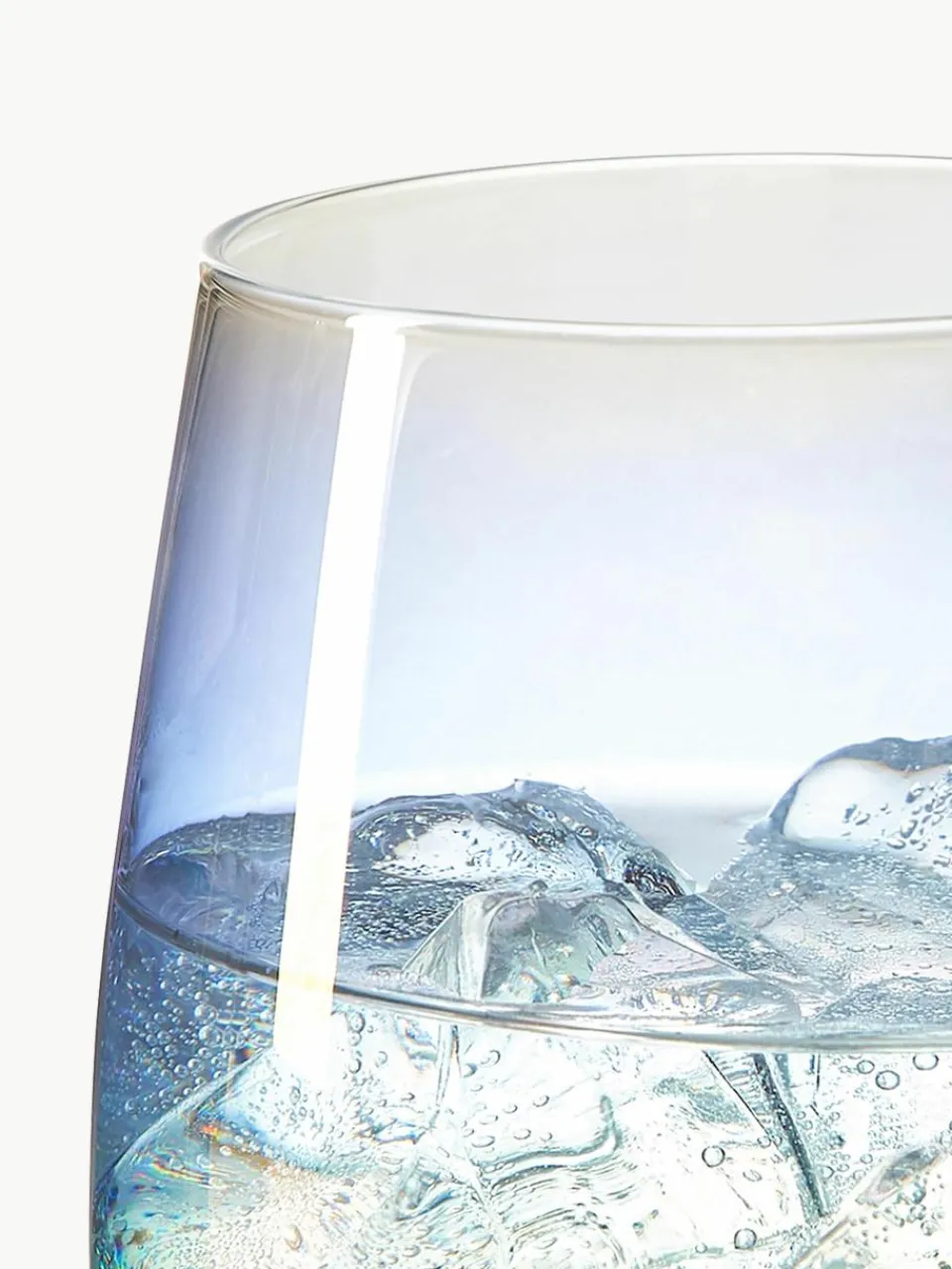 Mondgeblazen waterglazen Rainbow, iriserend, 4 stuks^Westwing Collection Online