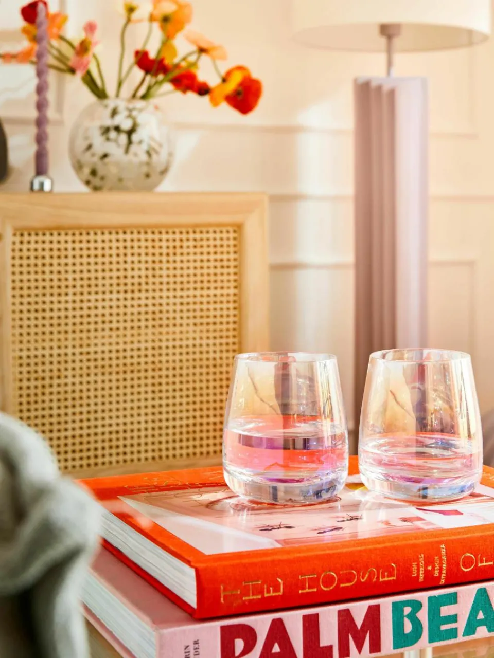 Mondgeblazen waterglazen Rainbow, iriserend, 4 stuks^Westwing Collection Online