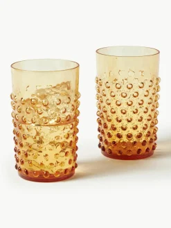 Mondgeblazen waterglazen Hobnail, 6 stuks^ANNA VON LIPA New