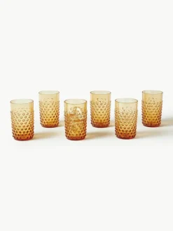 Mondgeblazen waterglazen Hobnail, 6 stuks^ANNA VON LIPA New