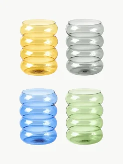 Mondgeblazen waterglazen Bubbly, set van 4^Westwing Collection Outlet