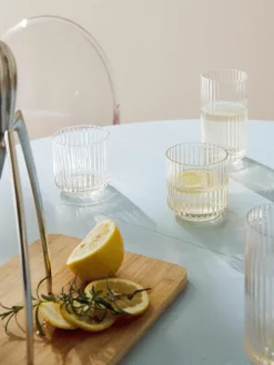 Mondgeblazen waterglazen Aleo, 4 stuks^Westwing Collection Hot