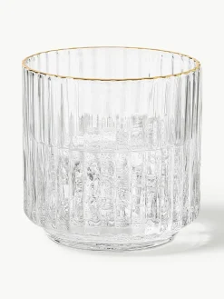 Mondgeblazen waterglazen Aleo met goudkleurige rand, 4 stuks^Westwing Collection Clearance