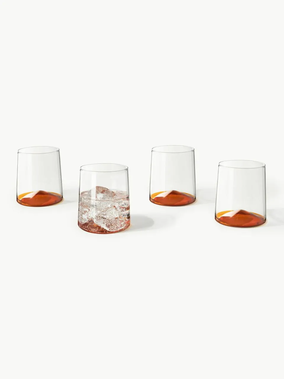 Mondgeblazen waterglazen Hadley, 4 stuks^Westwing Collection Clearance