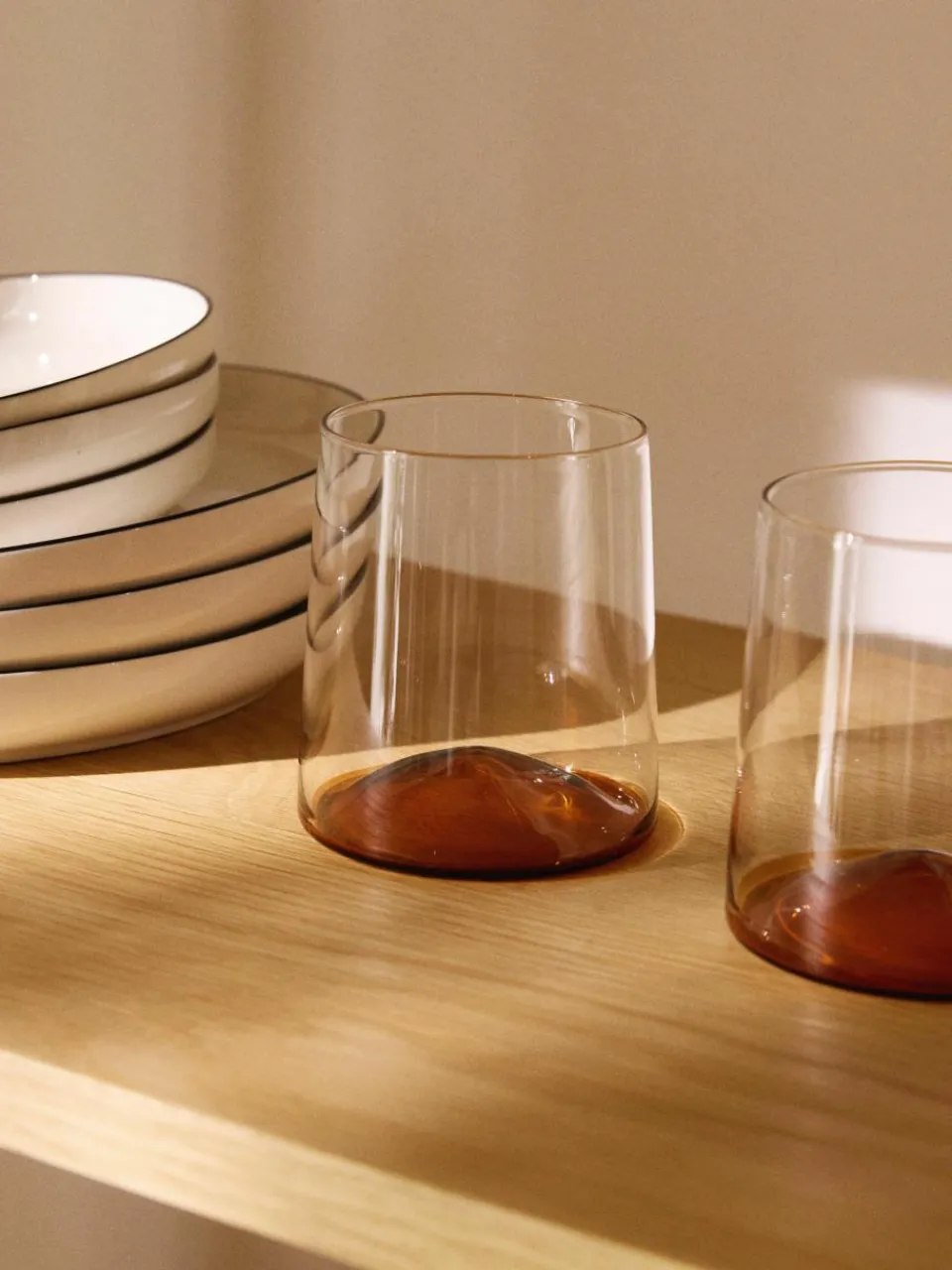 Mondgeblazen waterglazen Hadley, 4 stuks^Westwing Collection Clearance