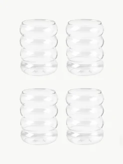 Mondgeblazen waterglazen Bubbly, 4 stuks^Westwing Collection Fashion