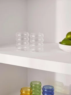 Mondgeblazen waterglazen Bubbly, 4 stuks^Westwing Collection Fashion