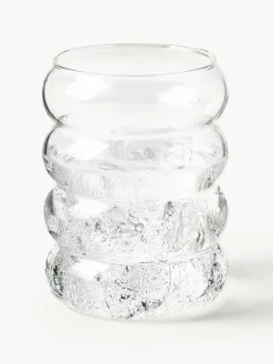 Mondgeblazen waterglazen Bubbly, 4 stuks^Westwing Collection Fashion