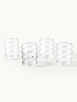 Mondgeblazen waterglazen Bubbly, 4 stuks^Westwing Collection Fashion