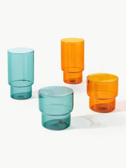 Mondgeblazen waterglazen Gustave, 4 stuks^Westwing Collection New