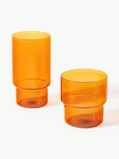 Mondgeblazen waterglazen Gustave, 4 stuks^Westwing Collection New